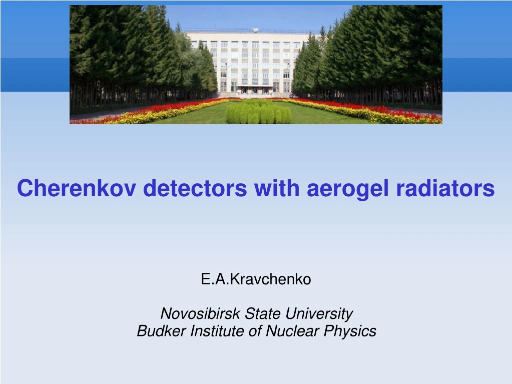 cherenkov detectors with aerogel radiators