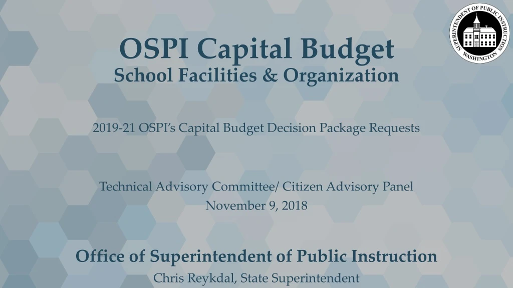 ospi capital budget school facilities organization
