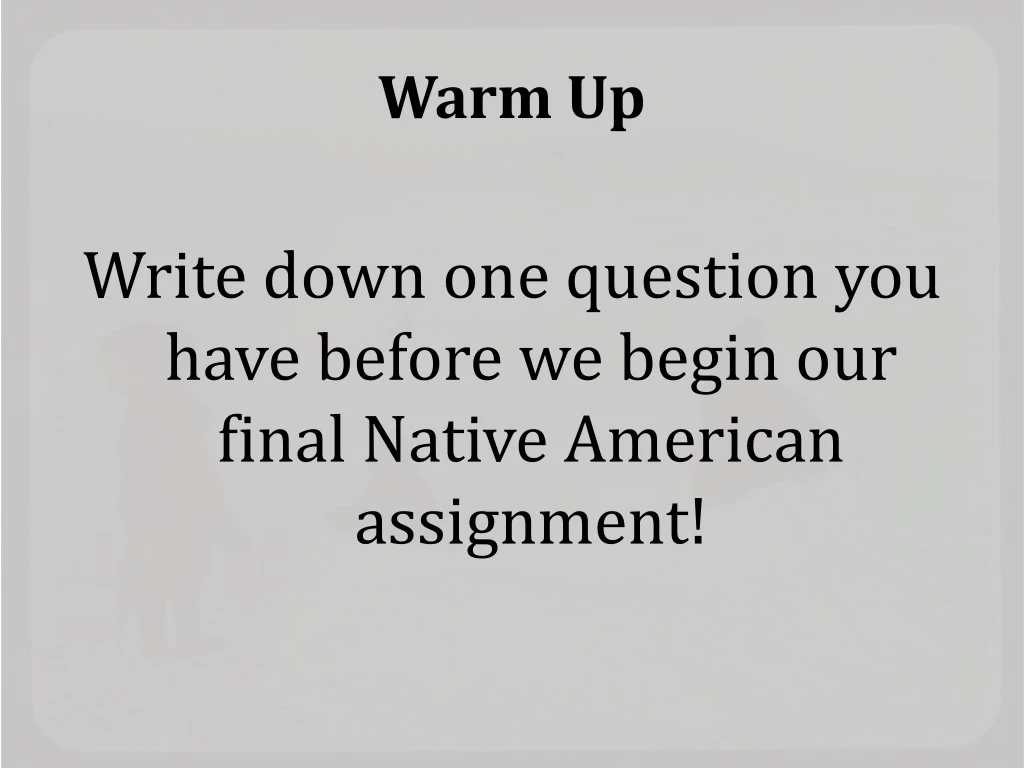 warm up