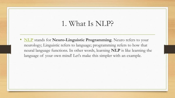 1. What Is NLP?