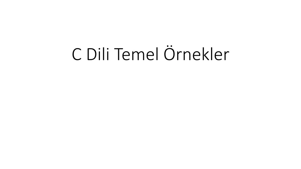 c dili temel rnekler