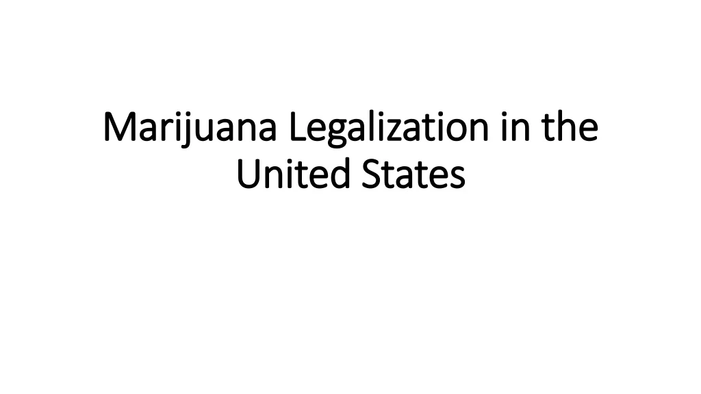 marijuana legalization in the united states