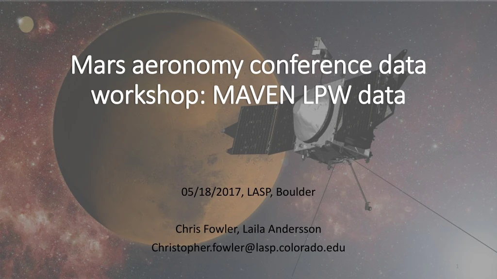 mars aeronomy conference data workshop maven lpw data