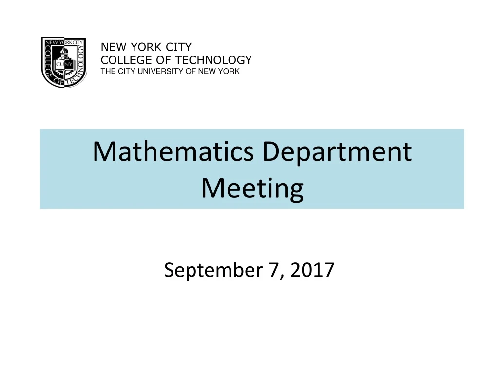 mathematics department meeting