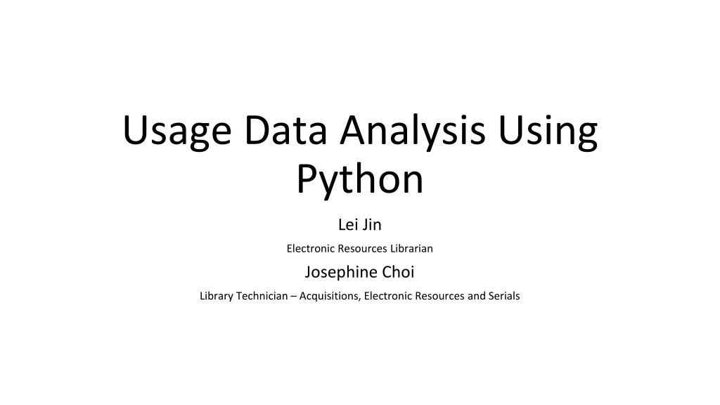 usage data analysis using python