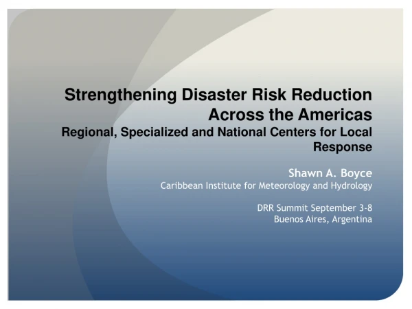 Strengthening Disaster Risk Reduction Across the Americas