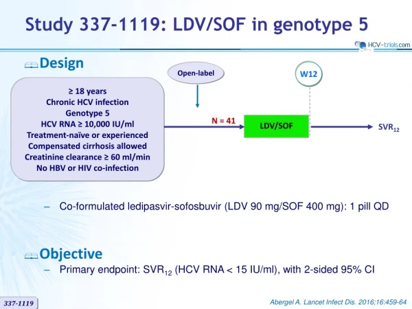 Study 337-1119 : LDV/SOF in genotype 5