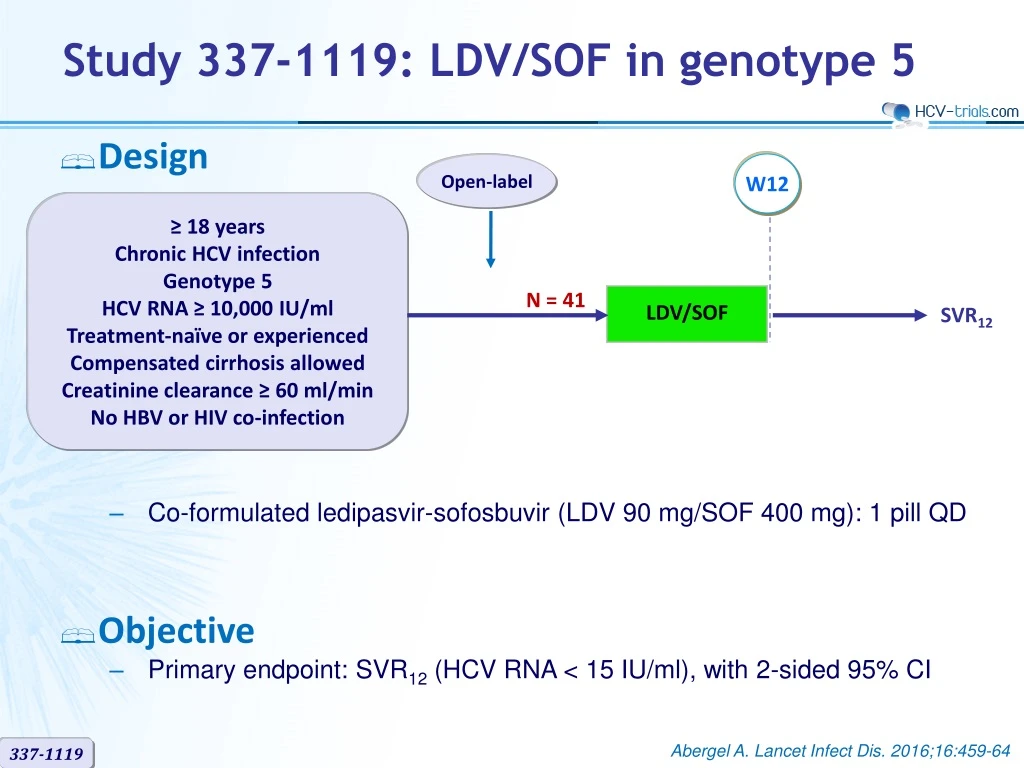 study 337 1119 ldv sof in genotype 5