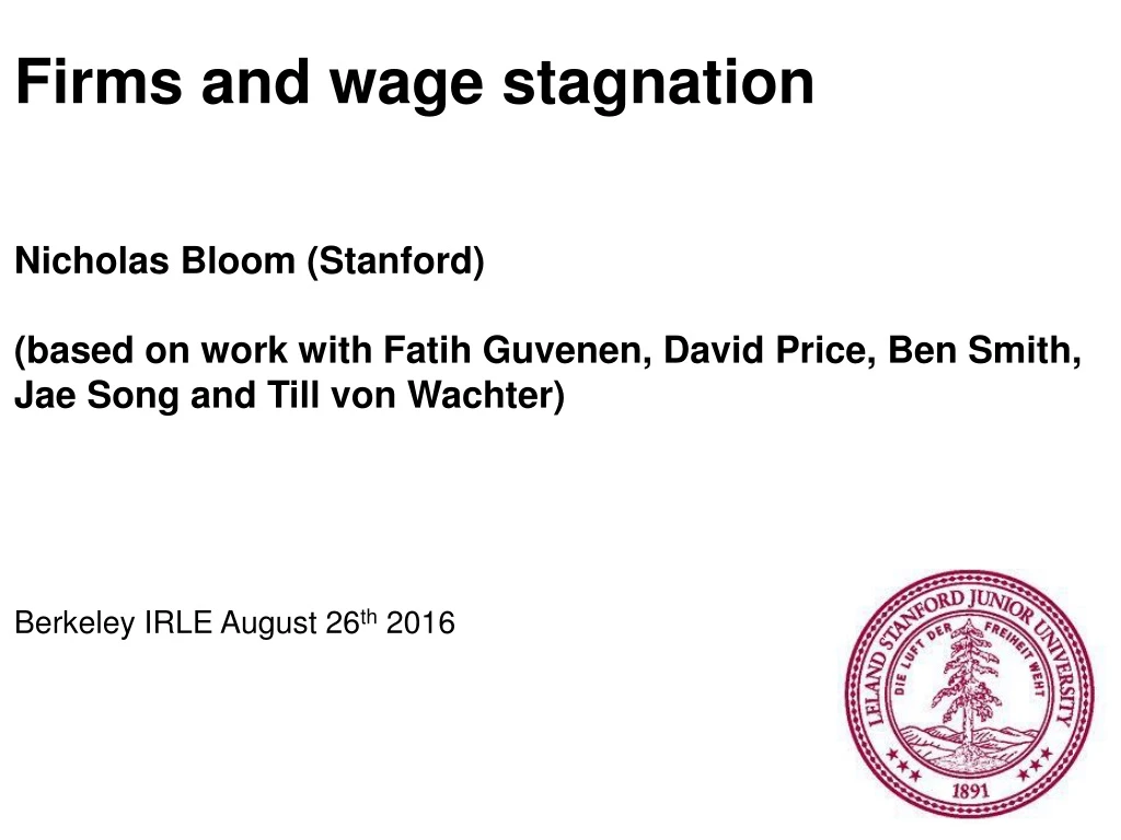firms and wage stagnation nicholas bloom stanford