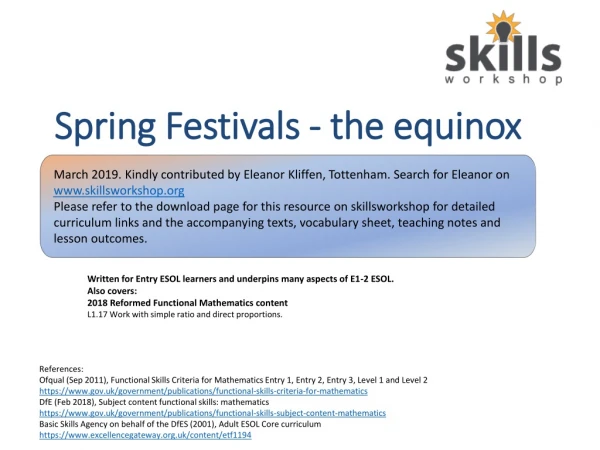 Spring Festivals - the equinox