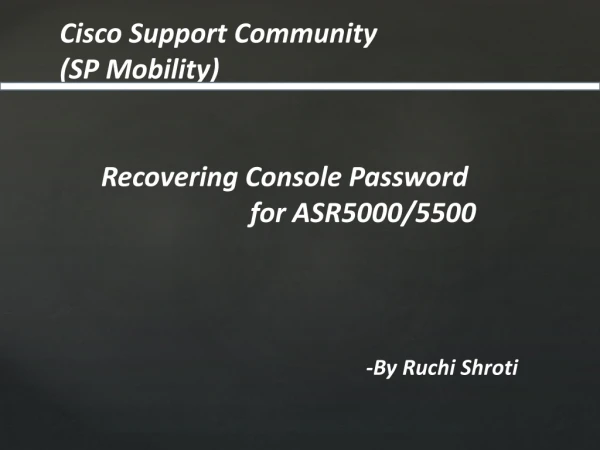 Cisco Support Community (SP Mobility)