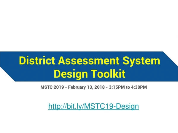 District Assessment System Design Toolkit