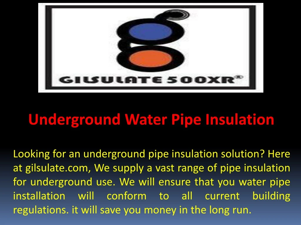 underground water pipe insulation