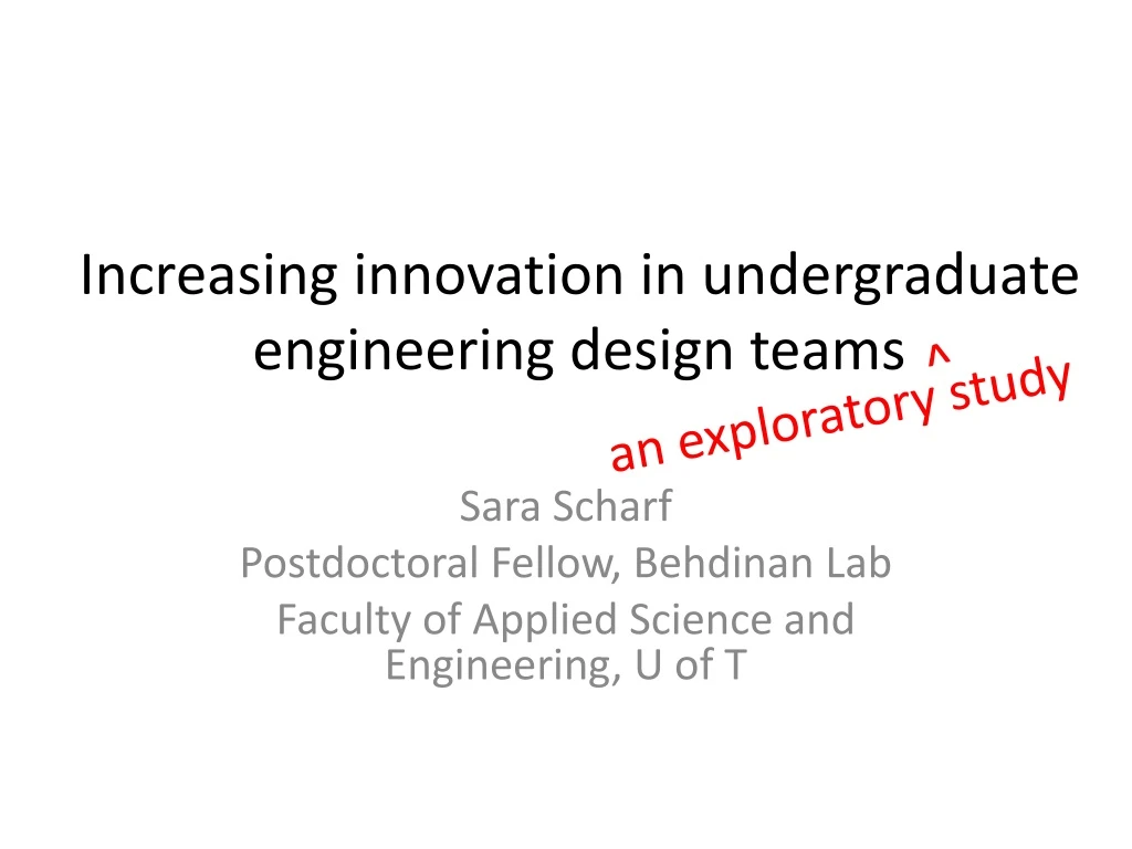 increasing innovation in undergraduate engineering design teams