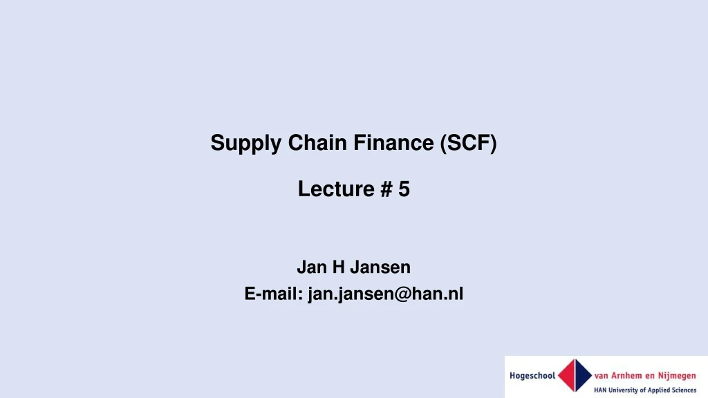 supply chain finance scf lecture 5