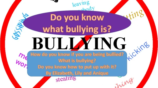 Do you know what bullying is?