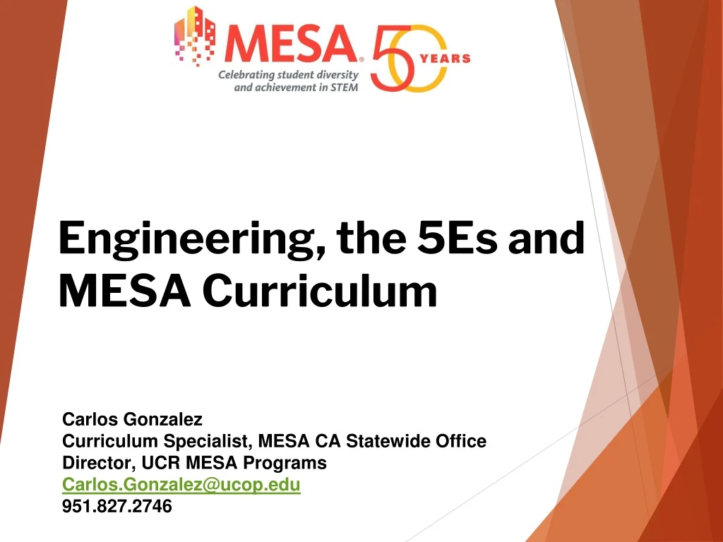 engineering the 5es and mesa curriculum