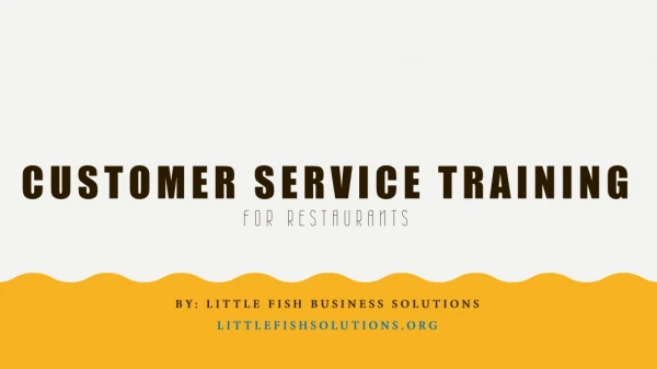 Customer Service Training For Restaurants