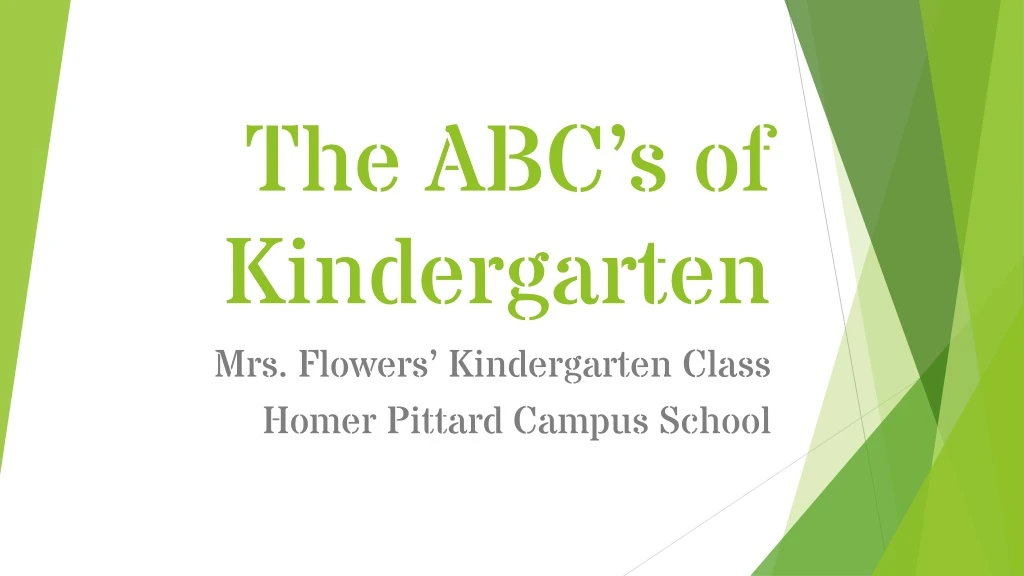 the abc s of kindergarten