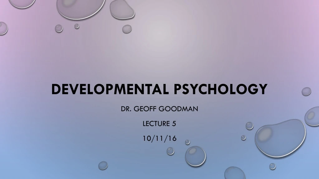 developmental psychology