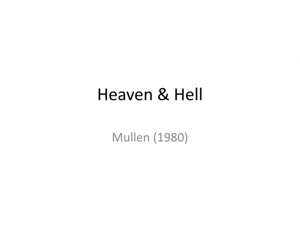 Heaven &amp; Hell
