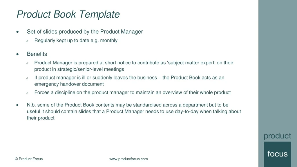 product book template