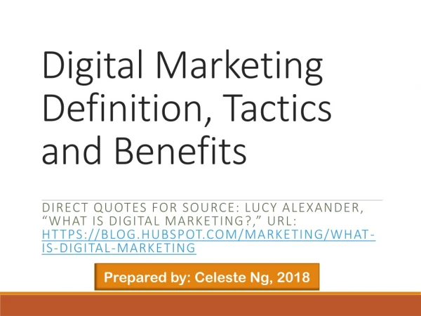 Digital Marketing Definition, Tactics and Benefits