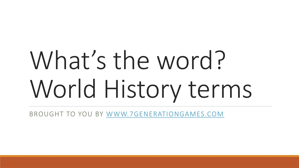 what s the word world history terms