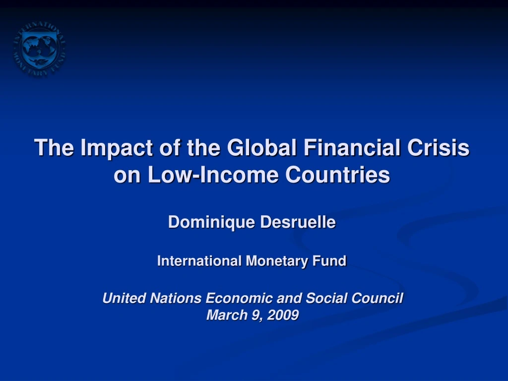 the impact of the global financial crisis