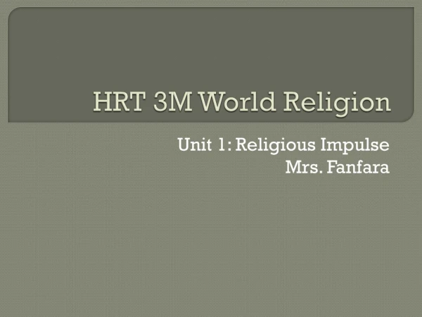 HRT 3M World Religion