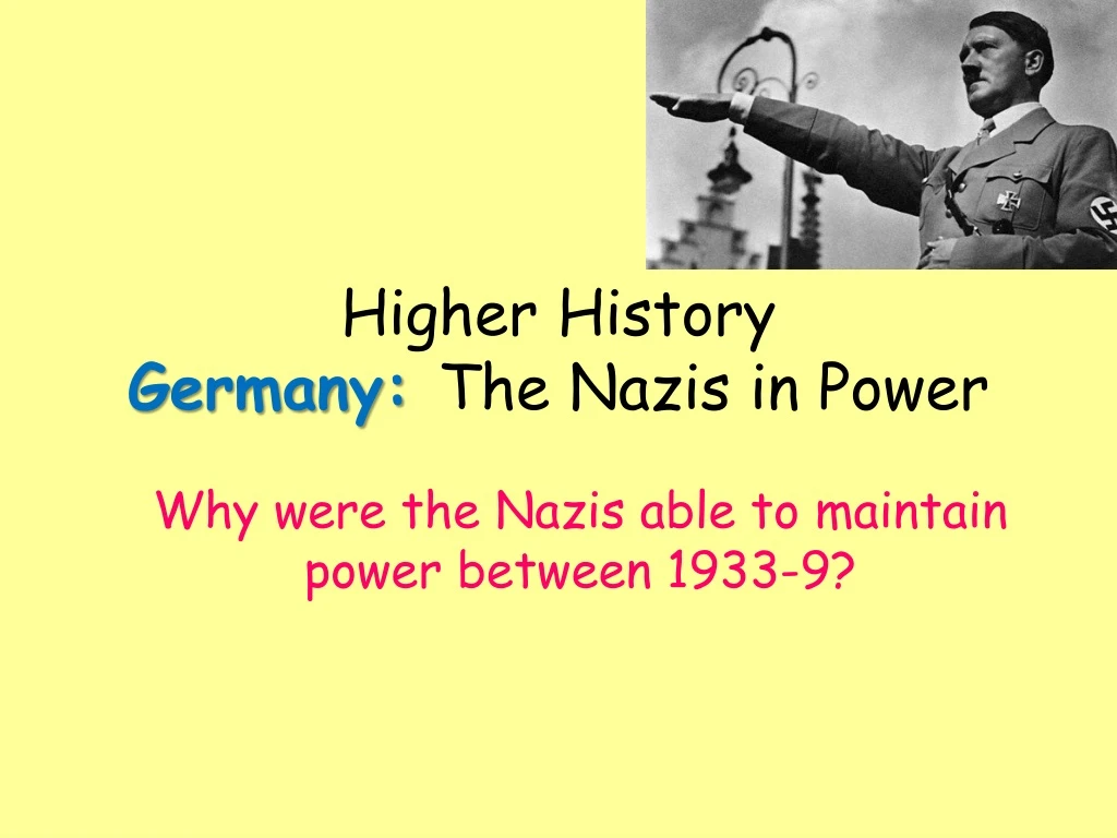 higher history germany the nazis in power