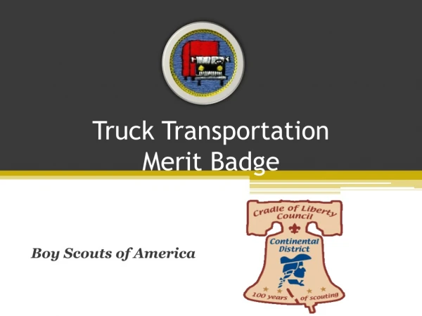 Truck Transportation Merit Badge