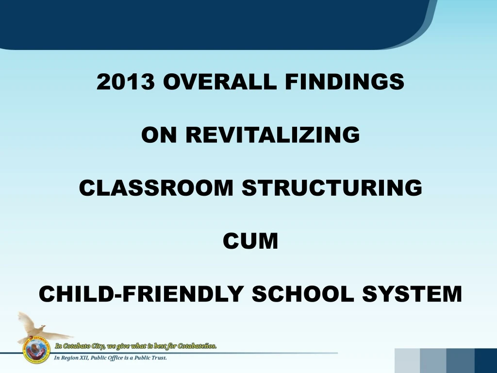 2013 overall findings on revitalizing classroom