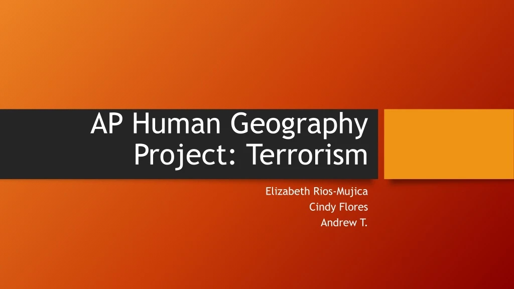 ap human geography project terrorism