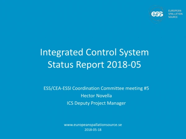 Integrated Control System Status Report 2018-05