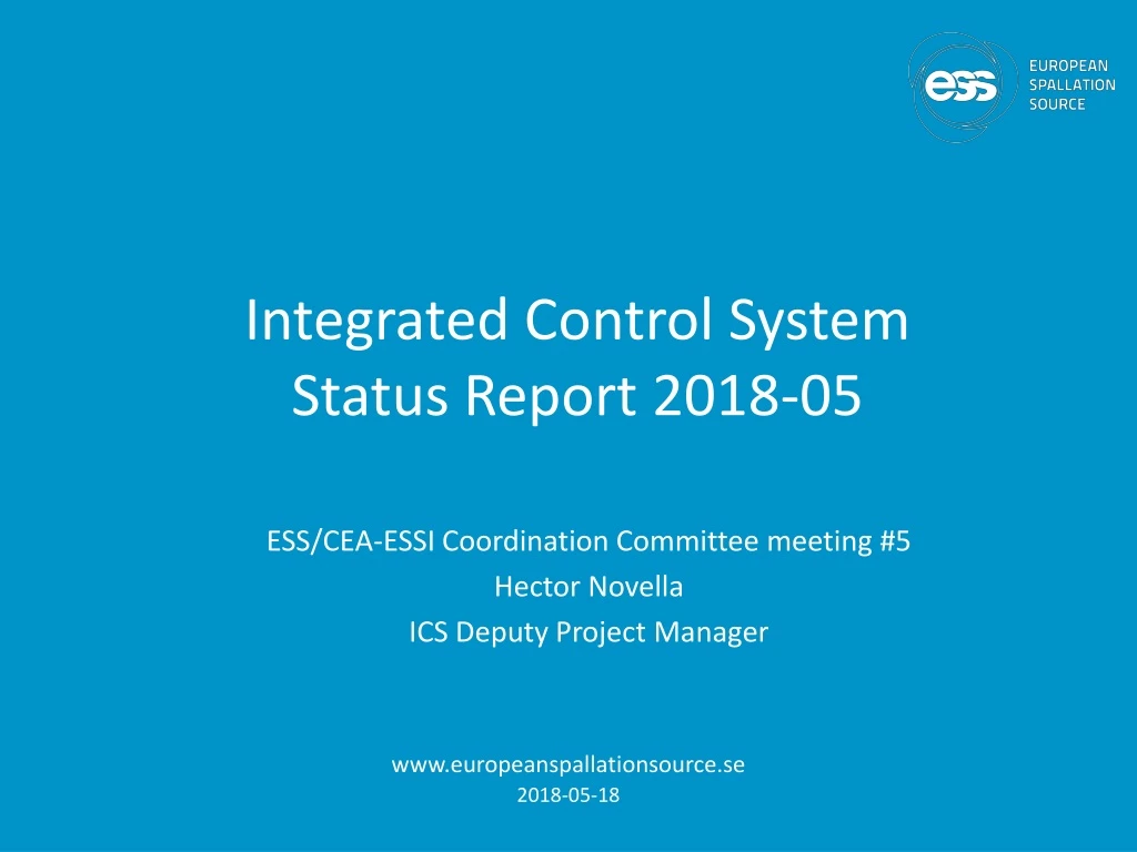 integrated control system status report 2018 05