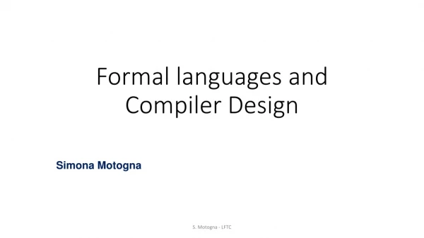 Formal languages and Compiler Design