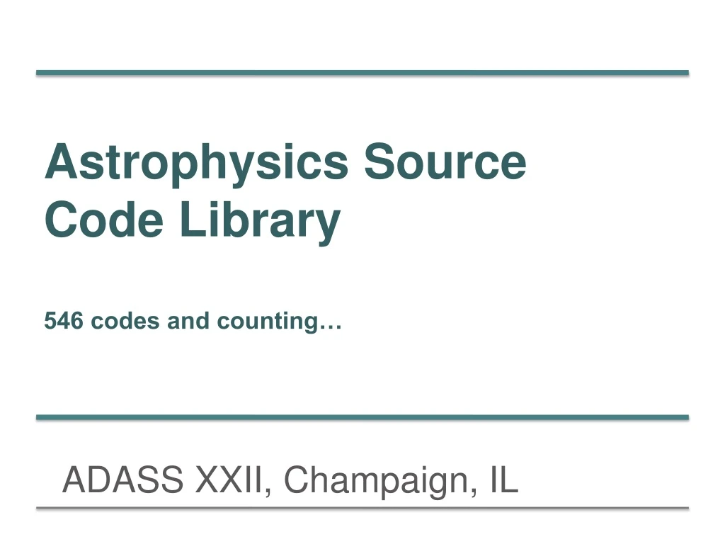 astrophysics source code library 546 codes and counting