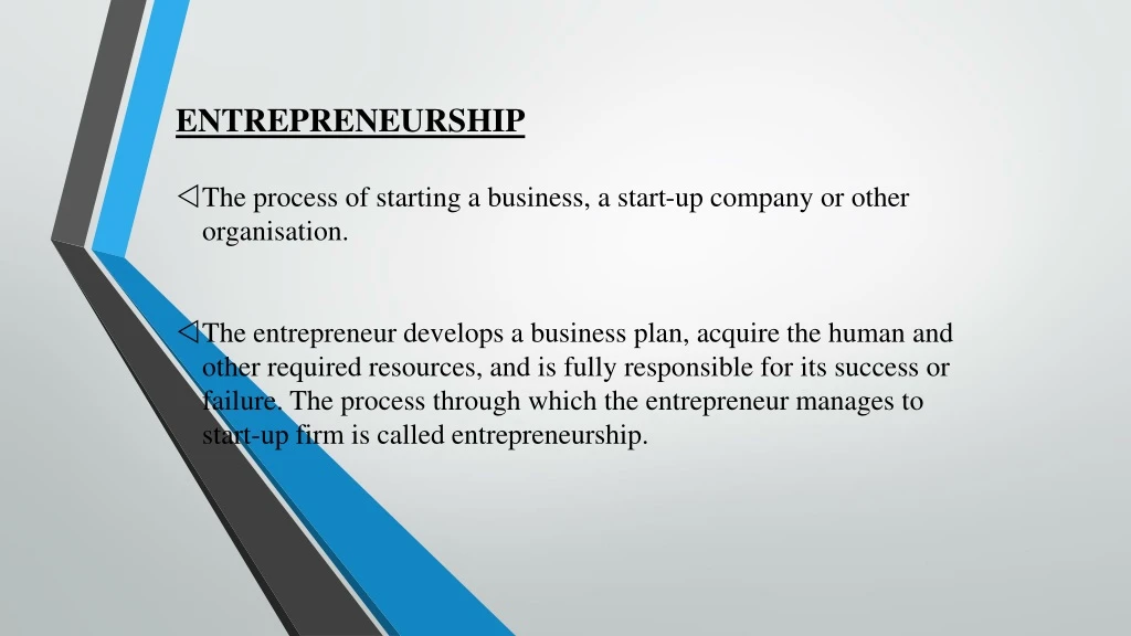 entrepreneurship the process of starting