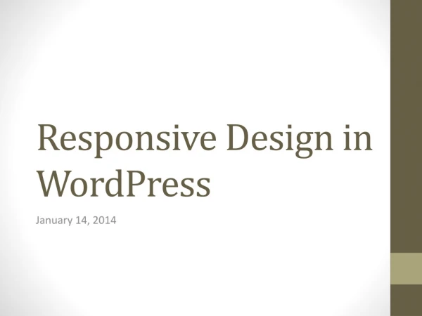 Responsive Design in WordPress