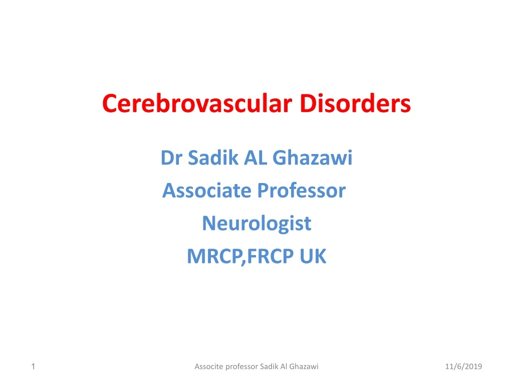 cerebrovascular disorders