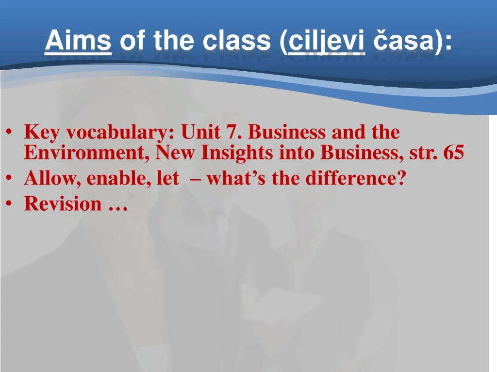 aims of the class c iljevi asa