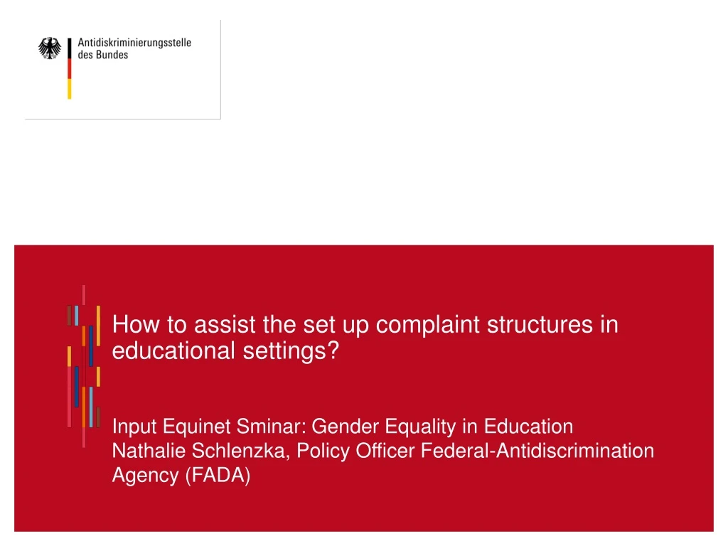 how to assist the set up complaint structures in educational settings