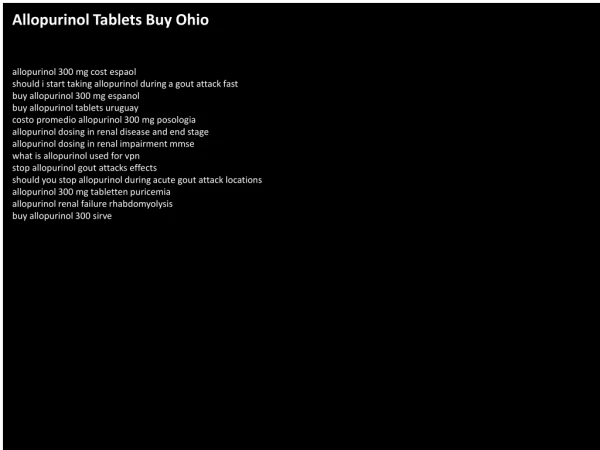 Allopurinol Tablets Buy Ohio