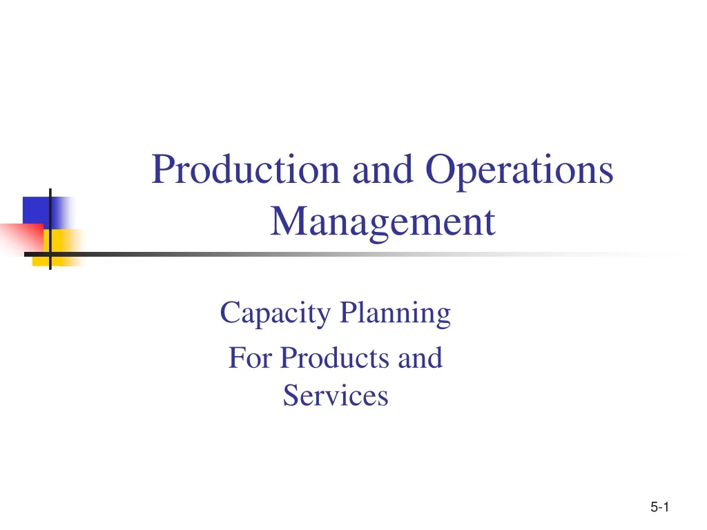 production and operations management