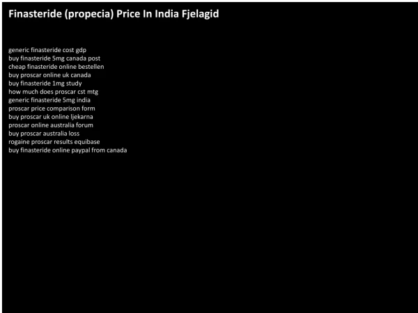 Finasteride (propecia) Price In India Fjelagid