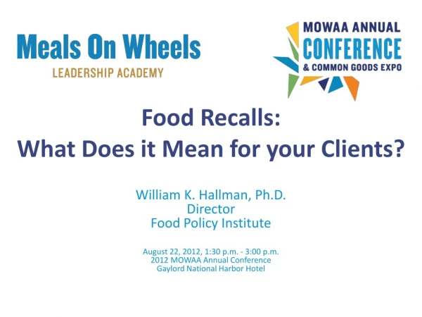 Food Recalls: What Does it Mean for your Clients?