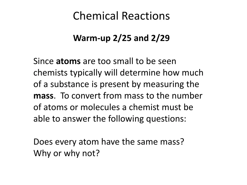 chemical reactions