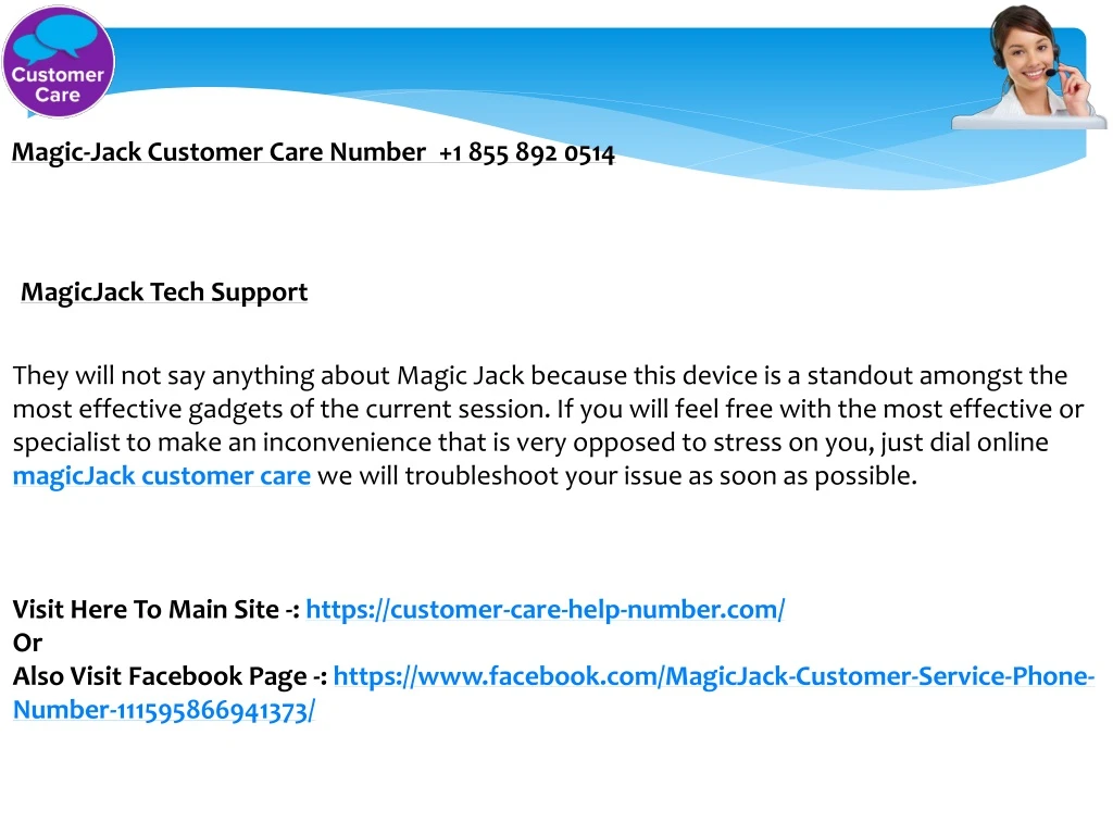 magic jack customer care number 1 855 892 0514