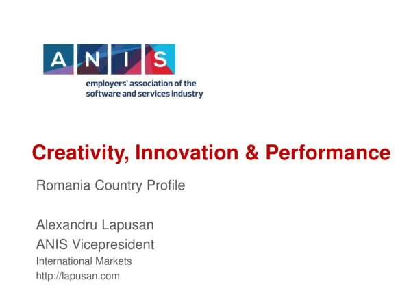 Creativity , I nnovation &amp; Performance